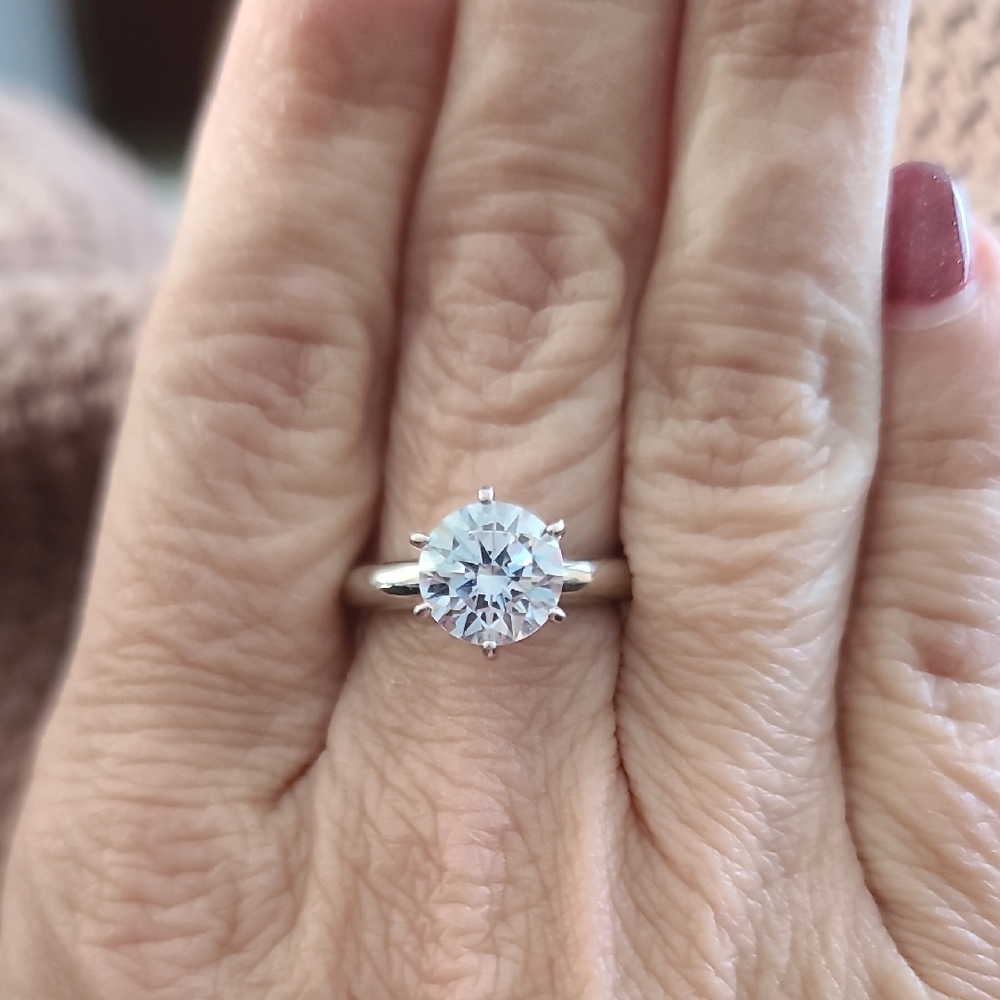 Silver Solitaire Ring